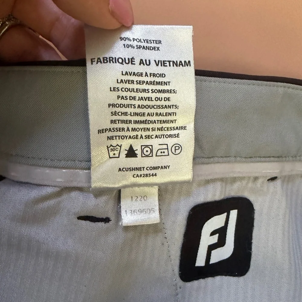 FootJoy Mens Performance Golf Pants Black Stretch Flat Front W36 L30 Athletic